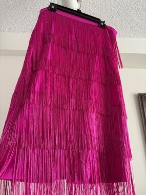 Aomei 5Tier Fringe Skirt. Pink. 2XL